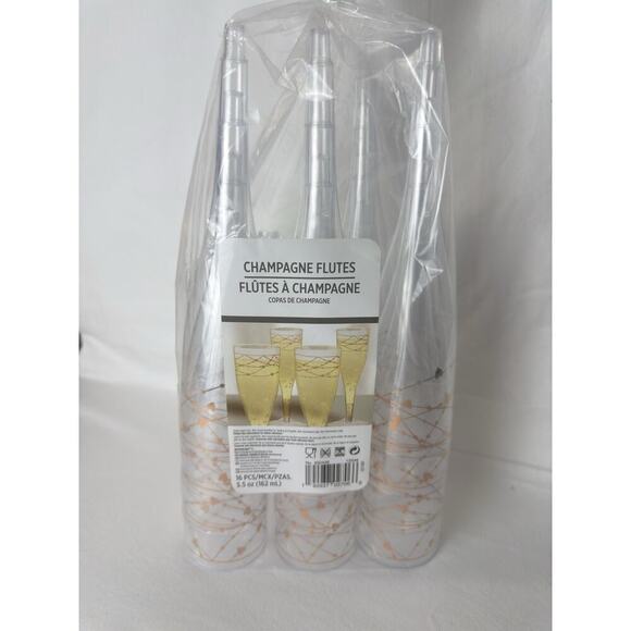 Unbranded Other - 16-Pack Disposable Plastic Champagne Flutes 5.5 oz Party Cups